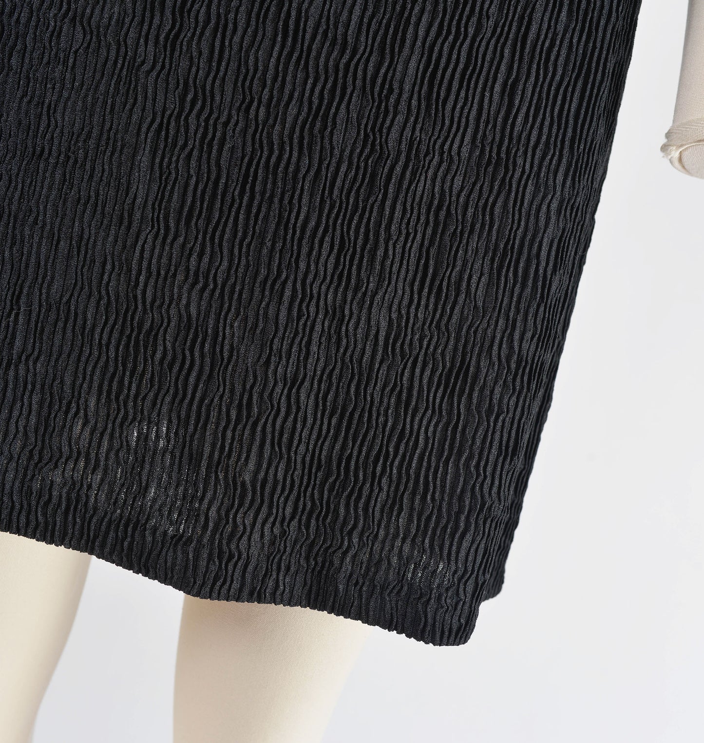 Vintage 90s Black Puff Sleeve Mini Dress Stretchy Knit Sheer Neckline Sequin Party Dress size M