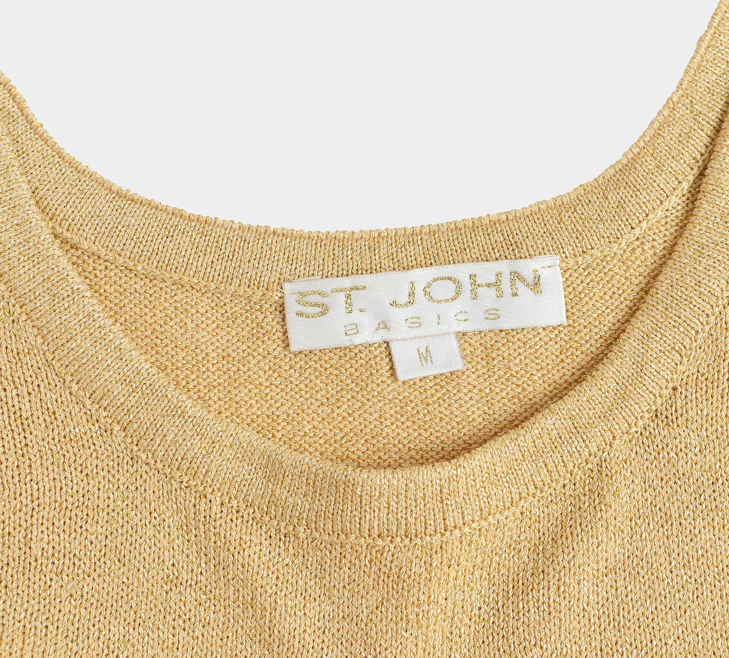 Vintage 1990s gold St. John sleeveless sweater tank top.