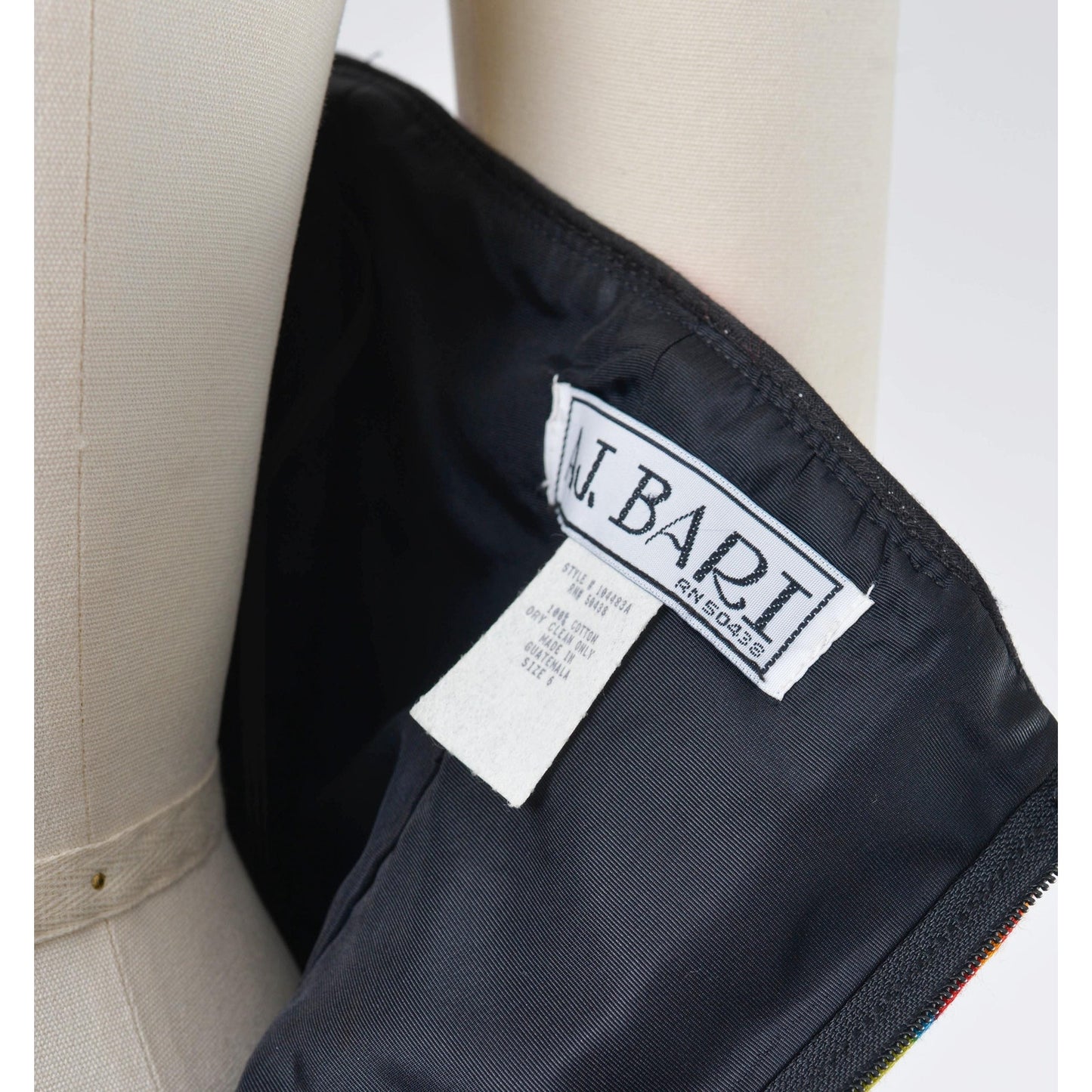 AJ Bari label inside of vintage dress.