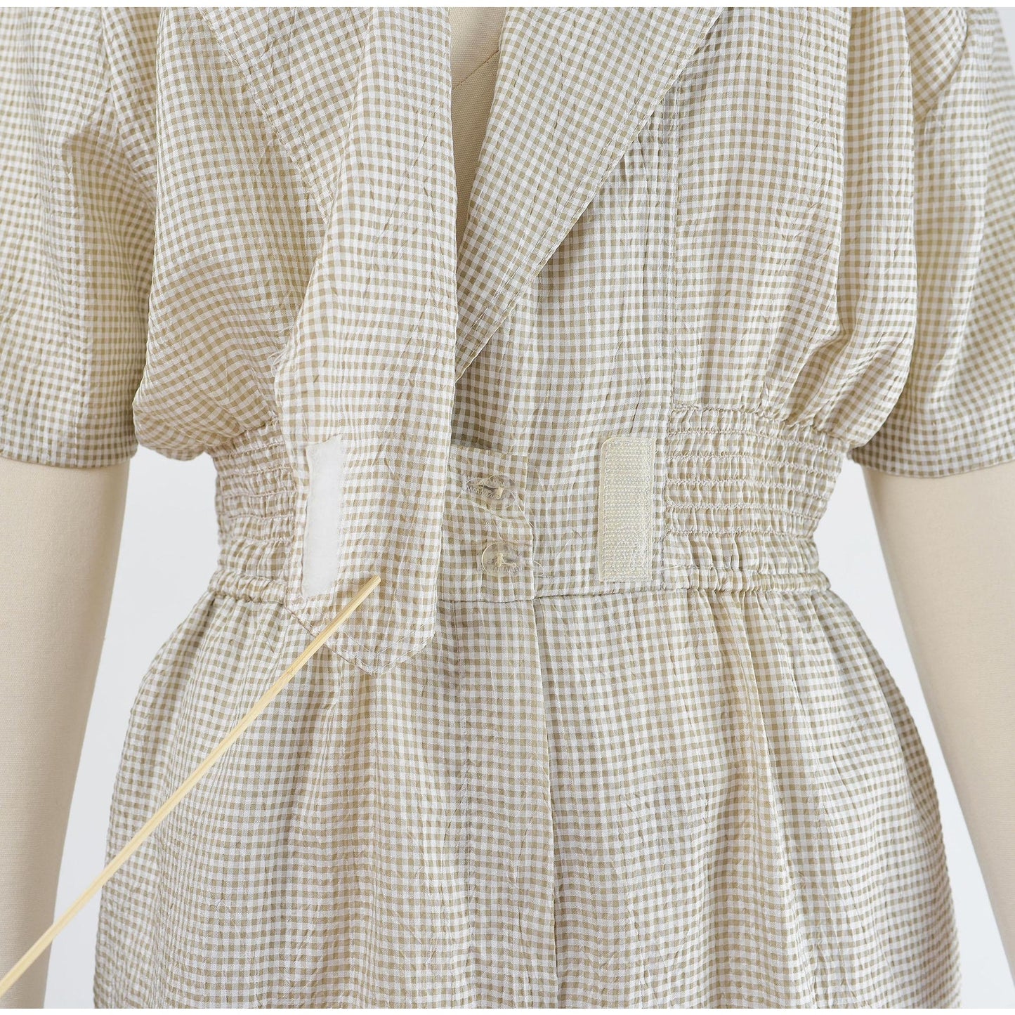 Vintage 90s gingham check windbreaker jumpsuit.