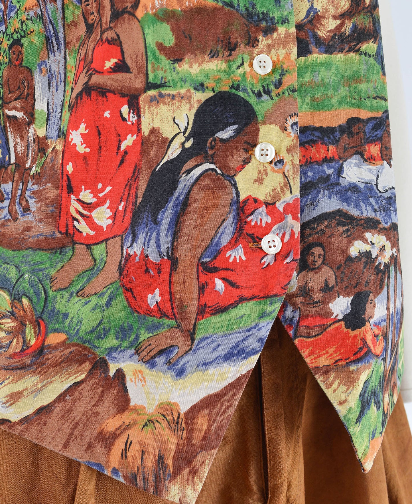 vintage 1990s scenic landscape native novelty print cotton sleeveless top.