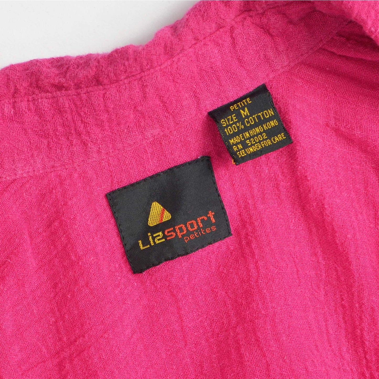 Vintage 1990s magenta pink cotton gauze blouse.