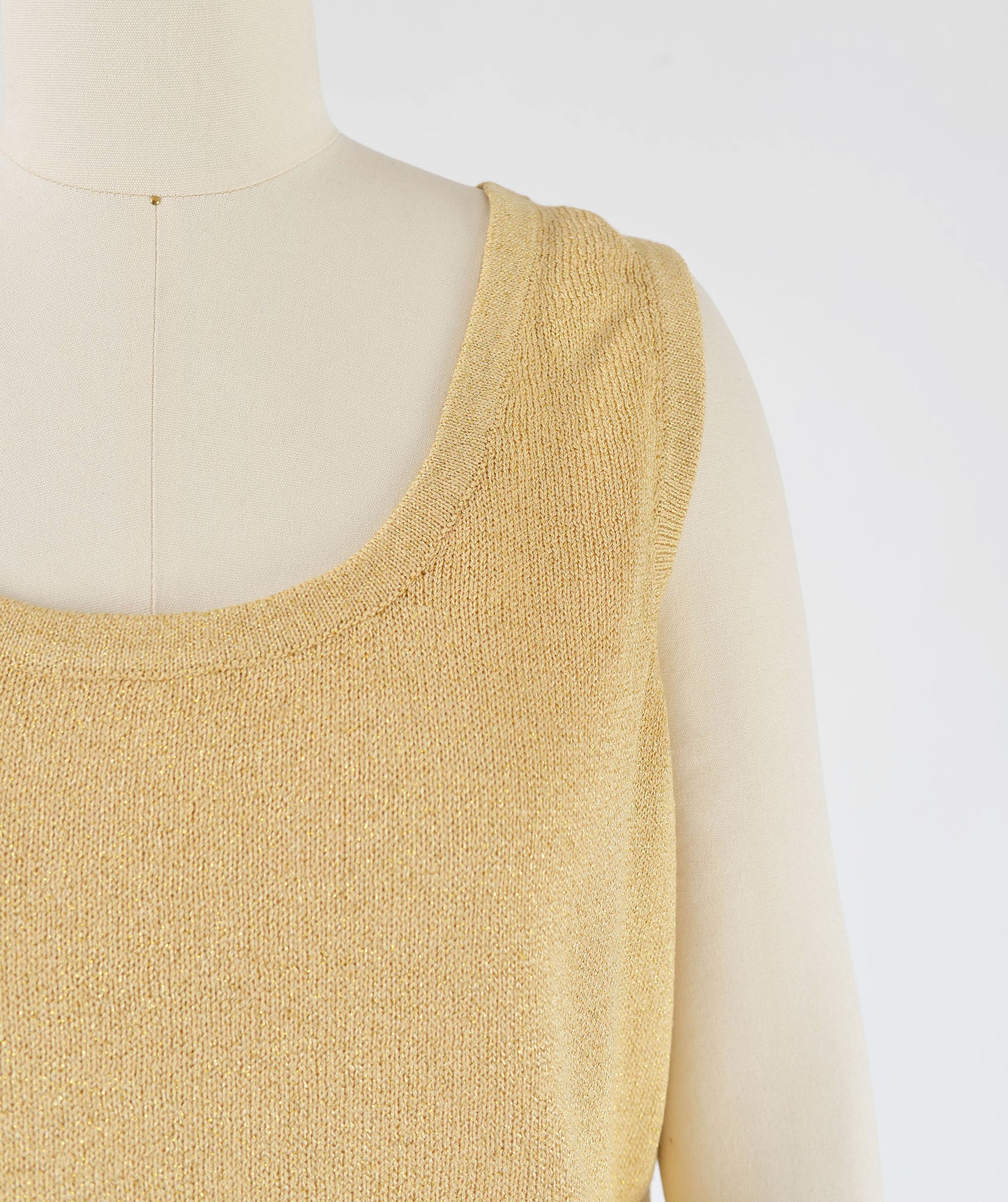 Vintage 1990s gold St. John sleeveless sweater tank top.