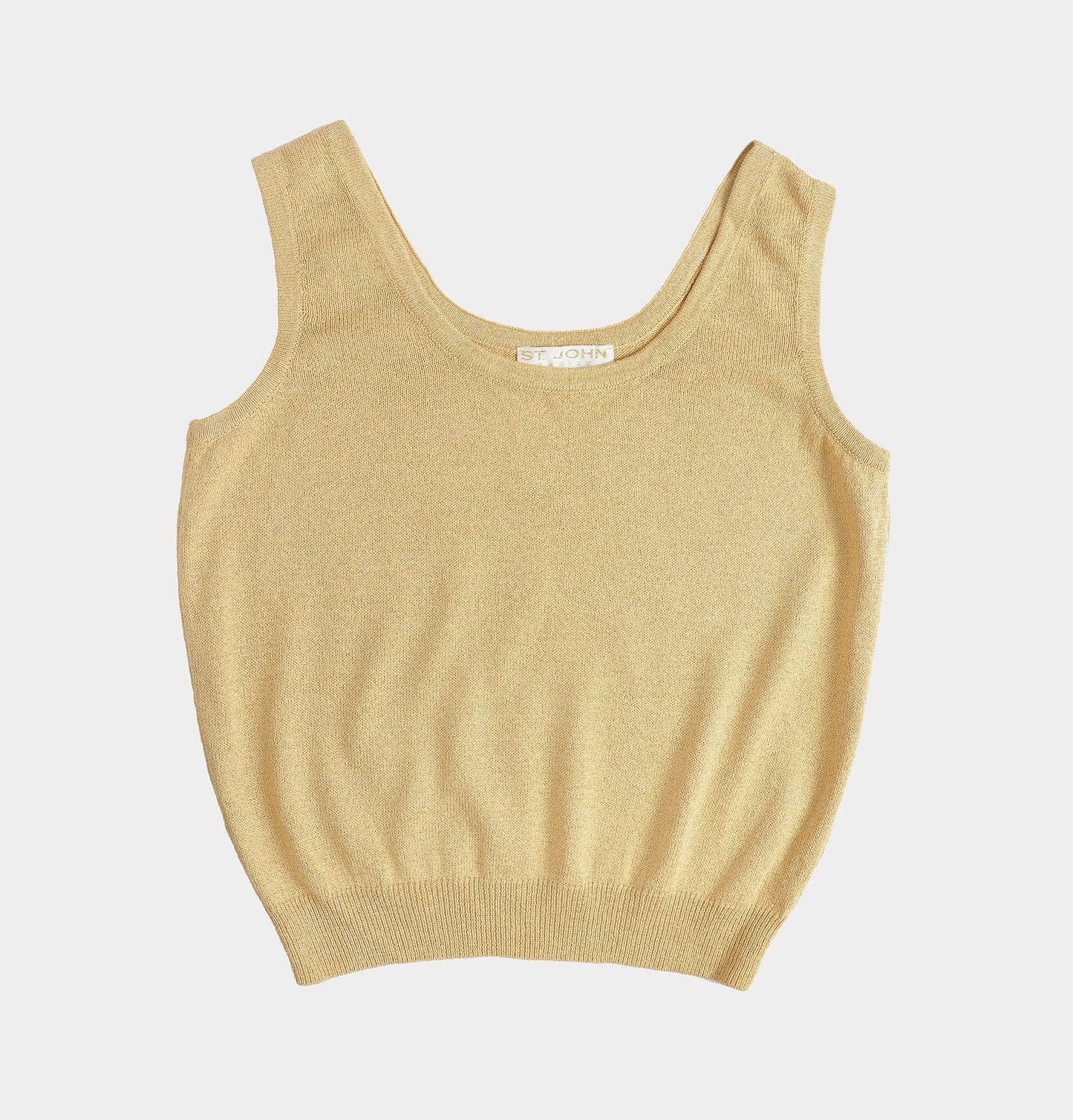 Vintage 1990s gold St. John sleeveless sweater tank top.