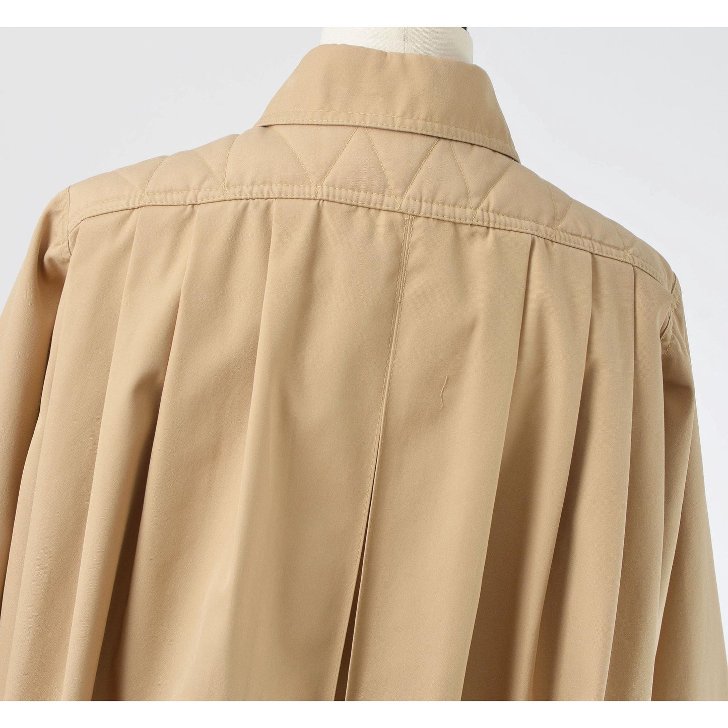 Vintage 70s Tan Trench Coat Full Length Swing Jacket with Tie Belt size S M
