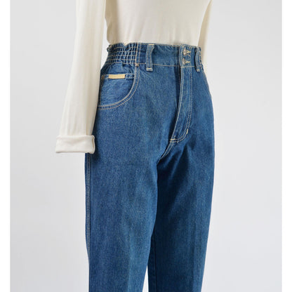 vintage 1980s Gitano elastic waist denim tapered leg mom jeans. 
