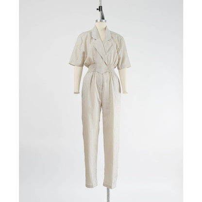 Vintage 90s gingham check windbreaker jumpsuit. 